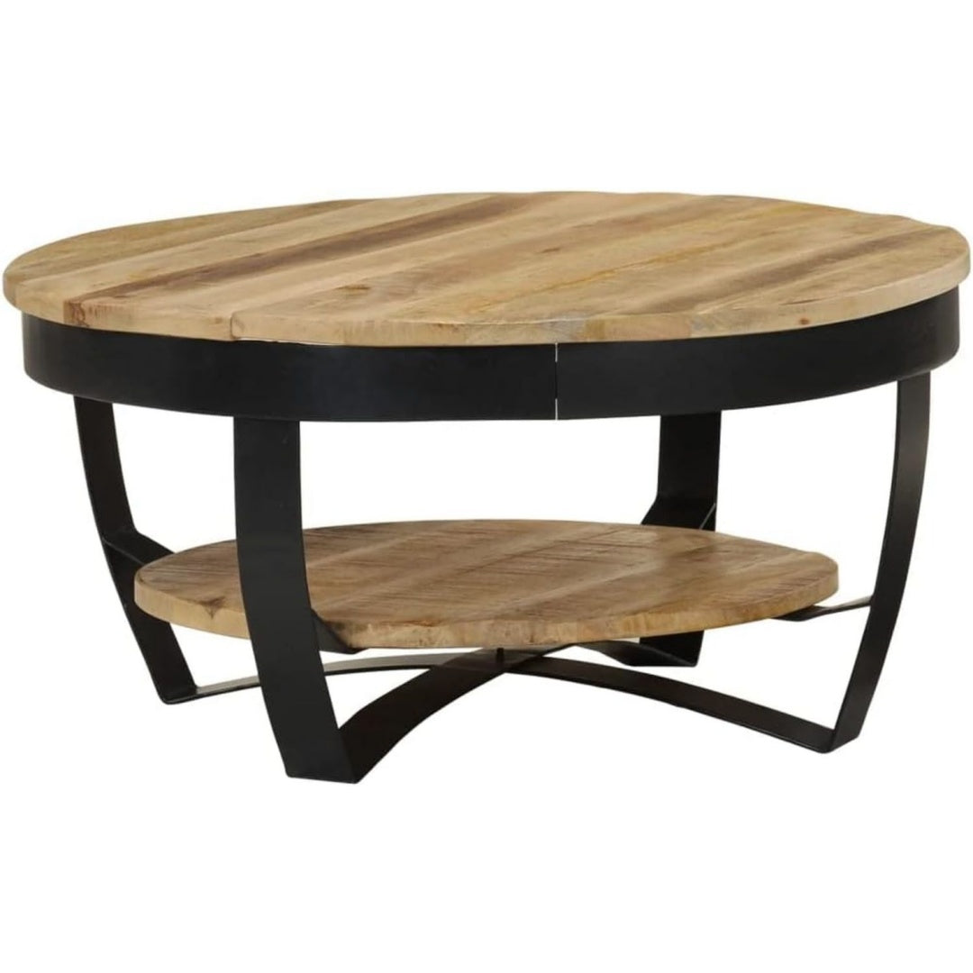 Table basse marron en bois de manguier massif