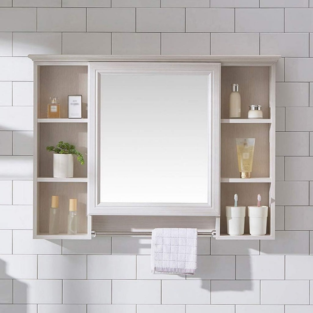 armoire a miroir gris clair en verre