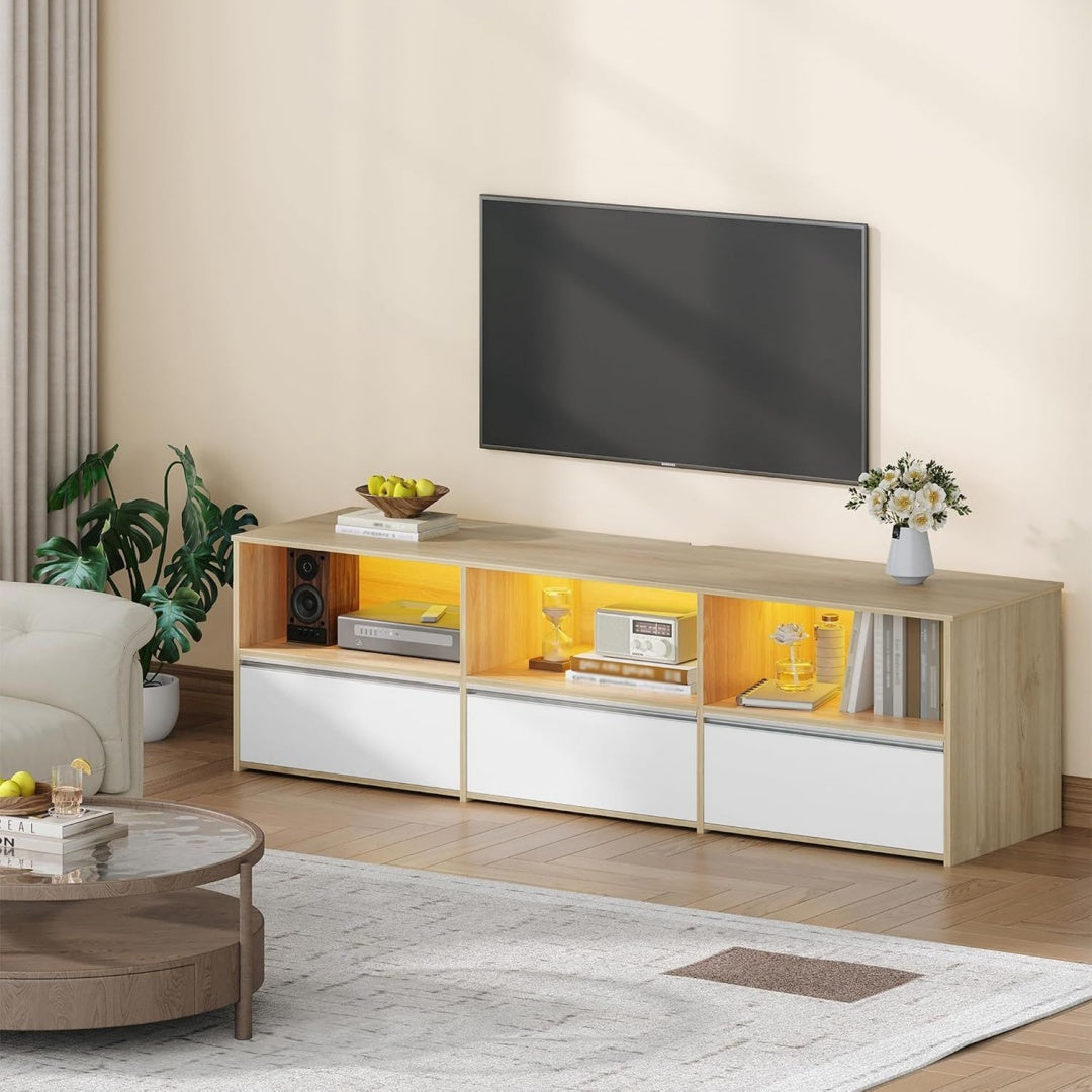 Meuble TV gris clair 143.5 x 40 x 50 cm