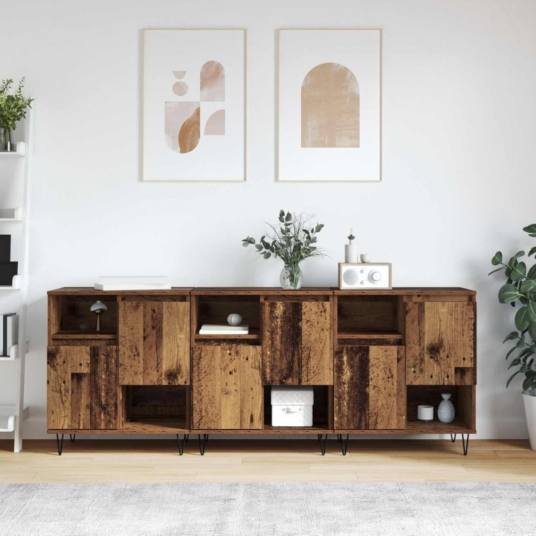 Espritelegant, buffet gris clair en bois 2 portes