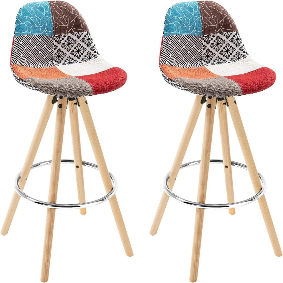 Moderne tabouret rembourre beige 33 x 38, 5 x 75 cm