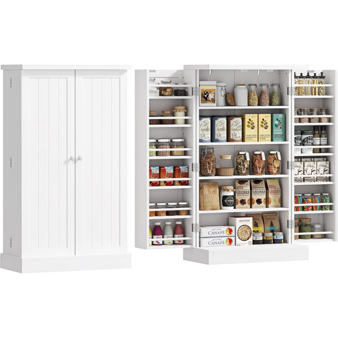 Robuste, meuble de rangement gris clair en bois multifonctionnel