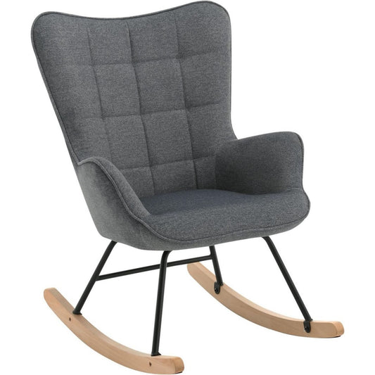 Fauteuil a bascule gris fonce, usage exterieur