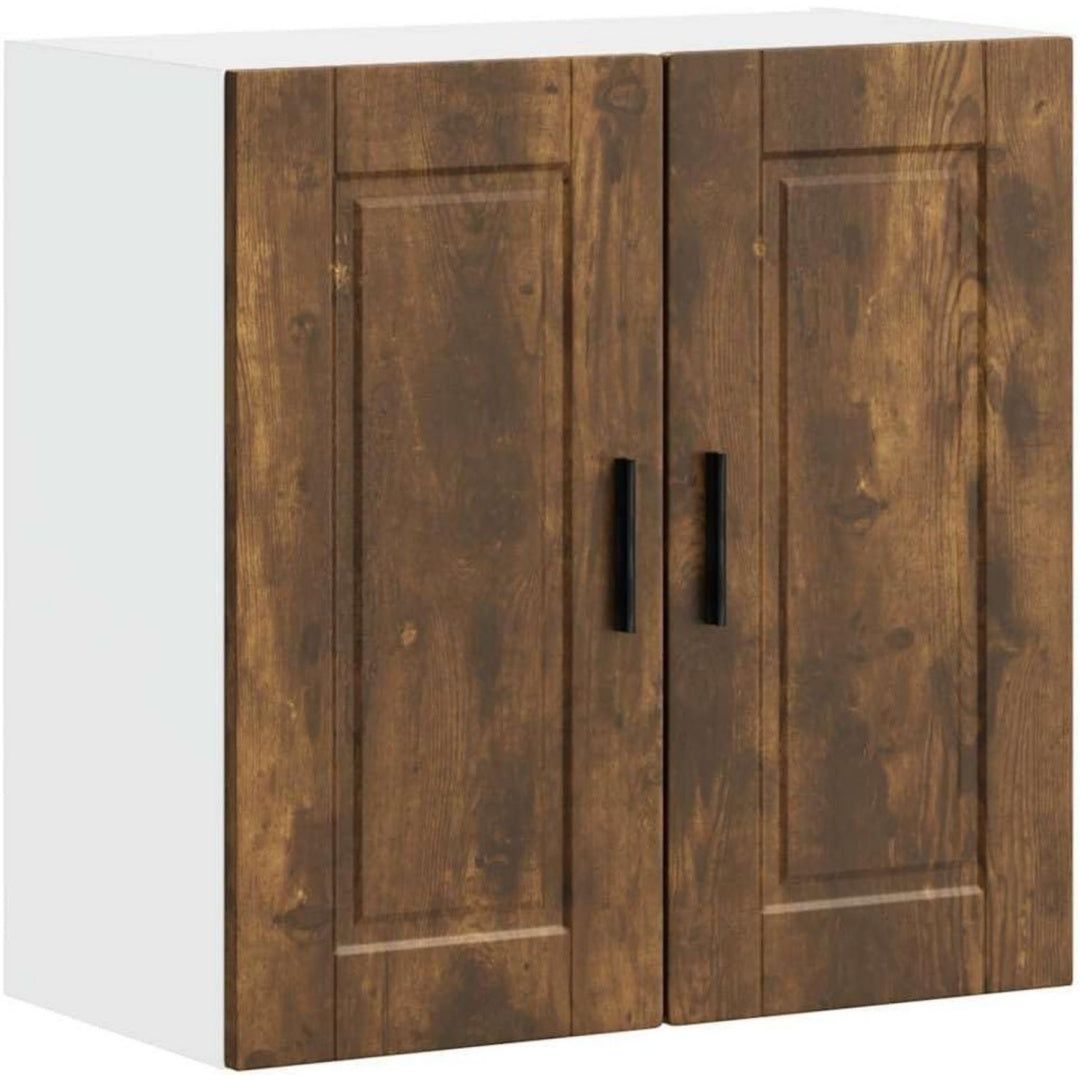 En bois, rangement haut marron style moderne