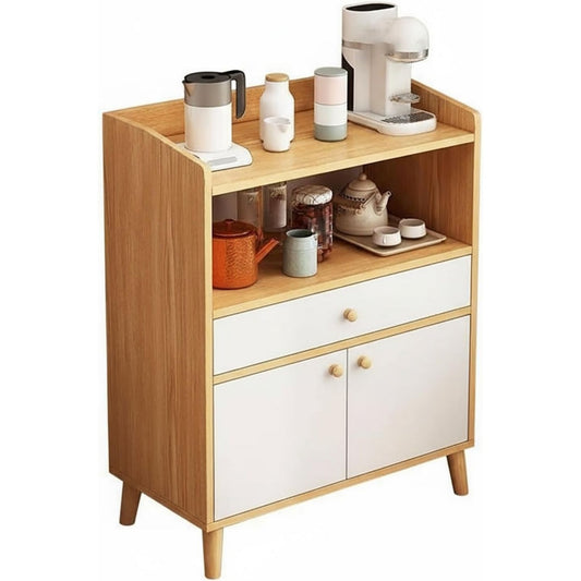 Rangement sur pied beige style moderne, 2 portes