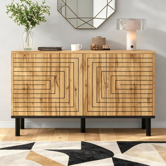 Vaisselier orange en bois, design et pratique