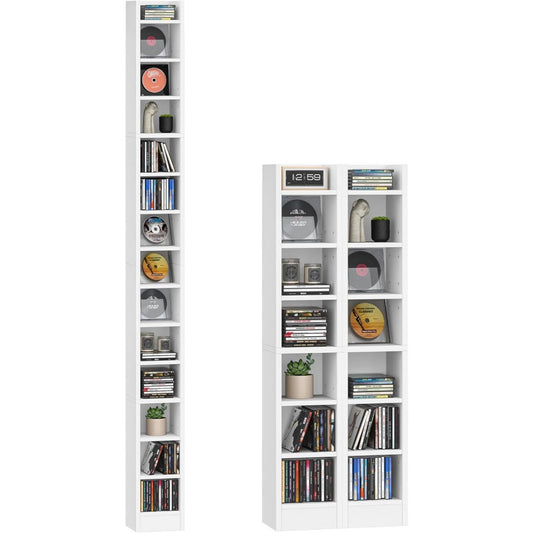 Discret rangement CD et DVD gris 17 x 20 x 213 cm