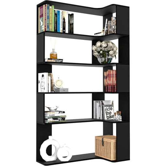 Bibliotheque fonctionnelle en acier et panneau de particules