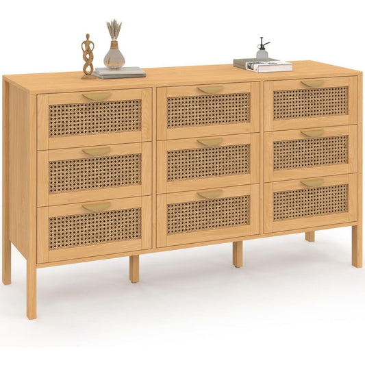 Coffre a tiroirs pour entree marron moderne