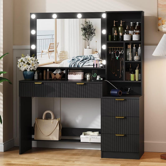 Moderne vanite gris fonce caractere boheme
